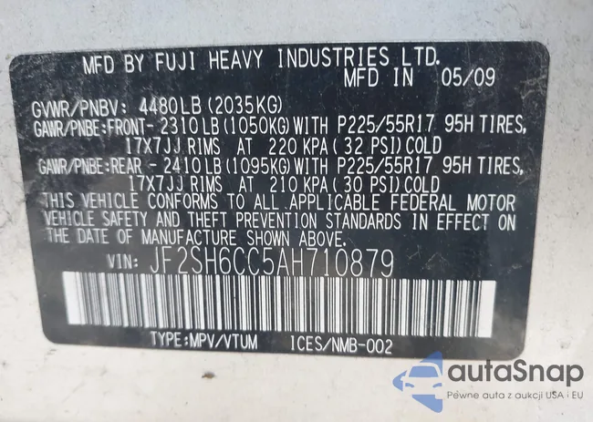 JF2SH6CC5AH710879: 40492509