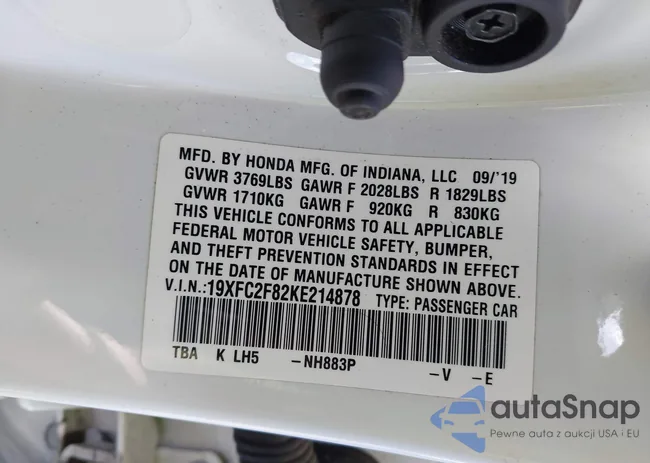 19XFC2F82KE214878: 40494203