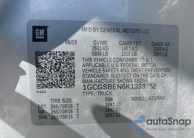 1GCGSBEN6K1338752: 40494829