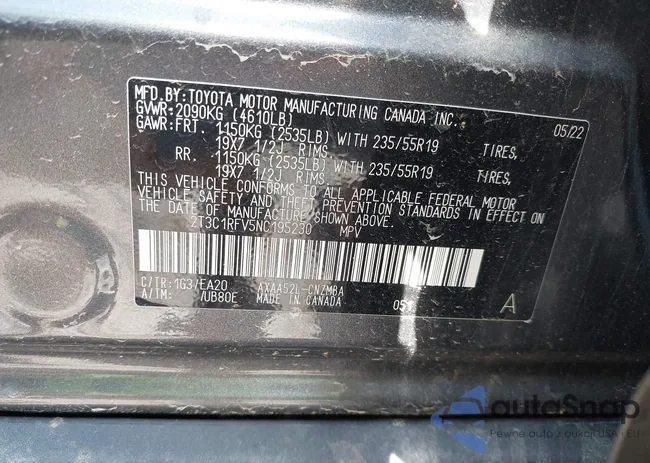 2T3C1RFV5NC195230: 40495536