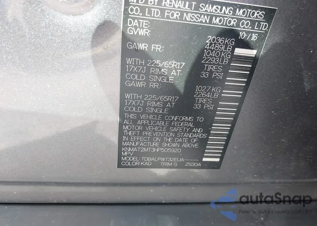 KNMAT2MT3HP505920: 40495538