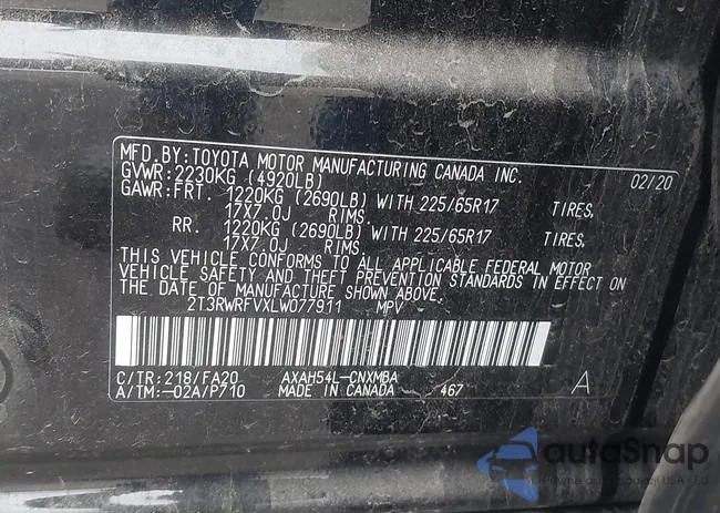 2T3RWRFVXLW077911: 40497912