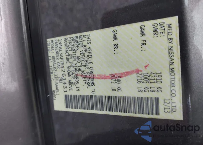 1N4AL3AP2EN261431: 40500745