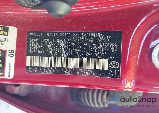 2T1BURHE3GC737503: 40505861