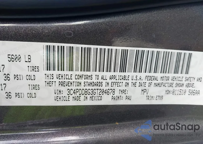 3C4PDDBG3GT204678: 40506794