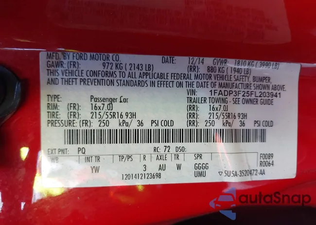 1FADP3F25FL203941: 40506995