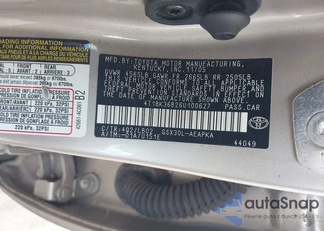 4T1BK36B26U100627: 40508460