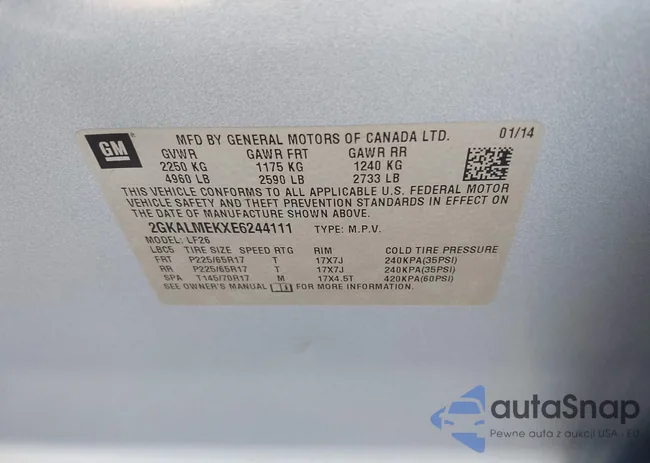 2GKALMEKXE6244111: 40509768