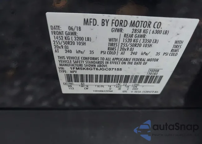 1FM5K8GT6JGC07155: 40510046