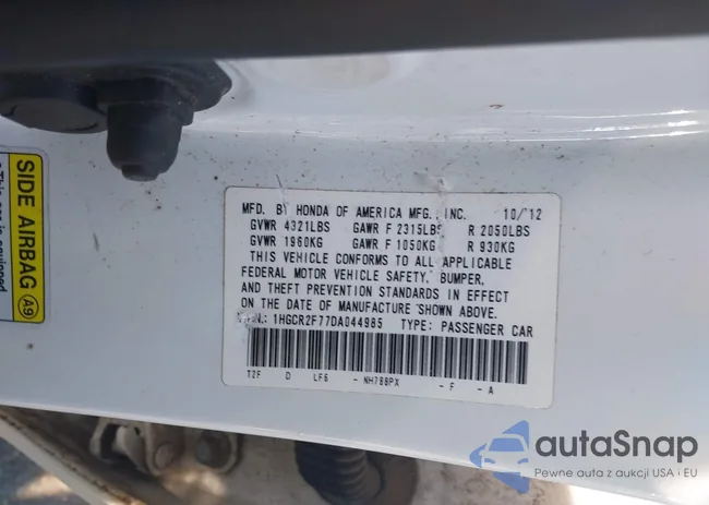 1HGCR2F77DA044985: 40510084