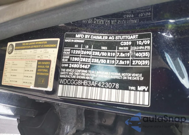 WDCGG8HB3AF423078: 40510104