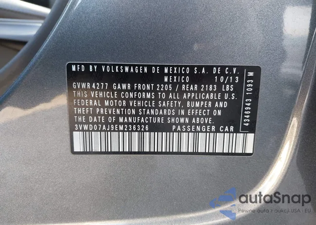 3VWD07AJ9EM236326: 40510710