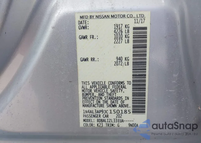 1N4AL3AP9JC150185: 40510753