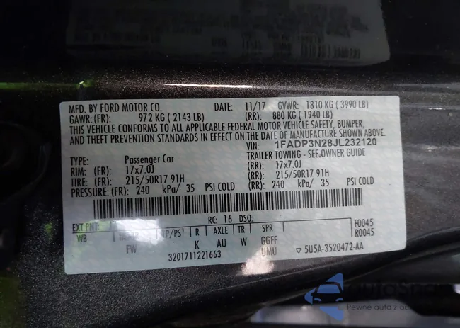 1FADP3N28JL232120: 39515223