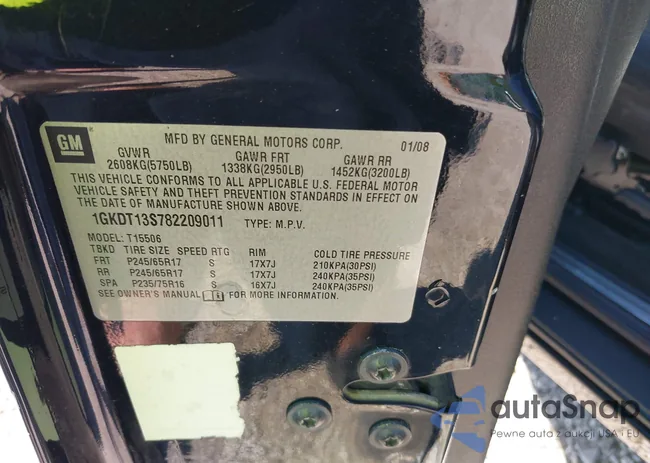 1GKDT13S782209011: 39519853