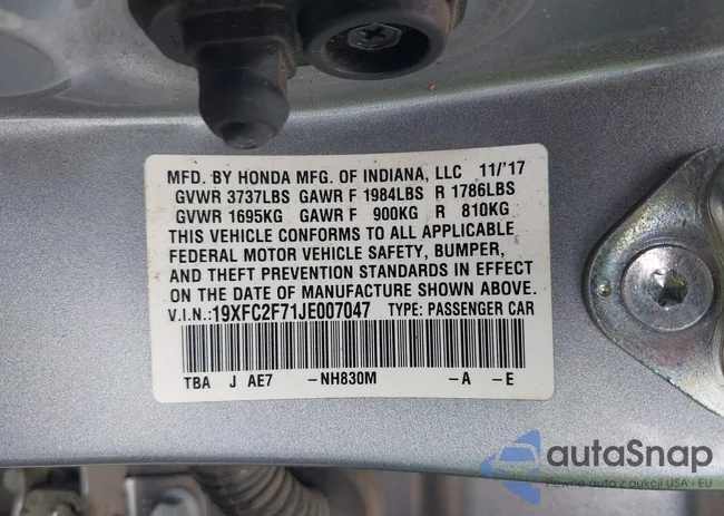 19XFC2F71JE007047: 39527524