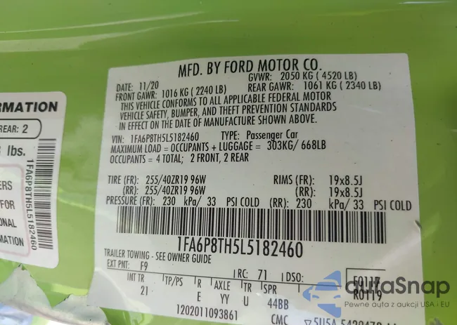 1FA6P8TH5L5182460: 39542793