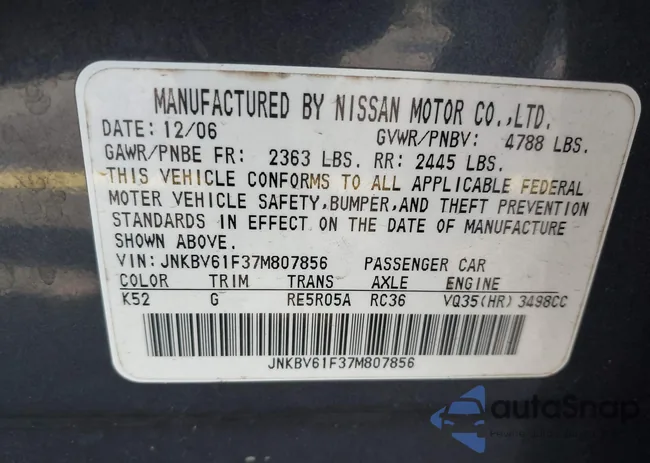 JNKBV61F37M807856: 39545657