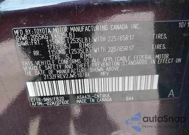 2T3ZFREV2JW518784: 39554597