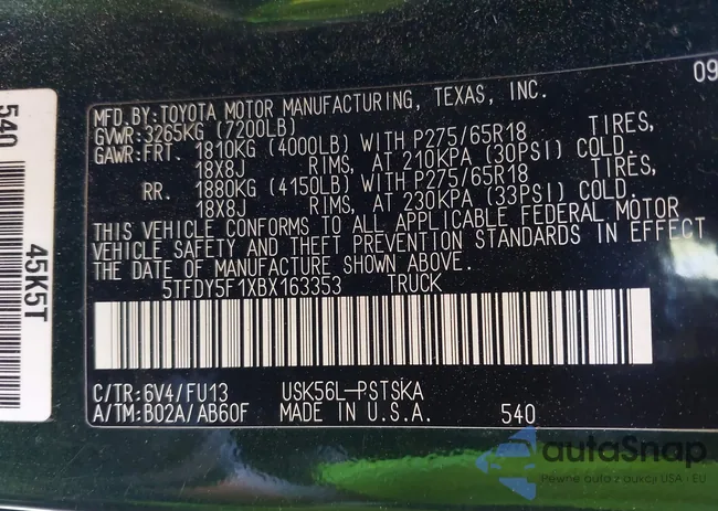 5TFDY5F1XBX163353: 39556160