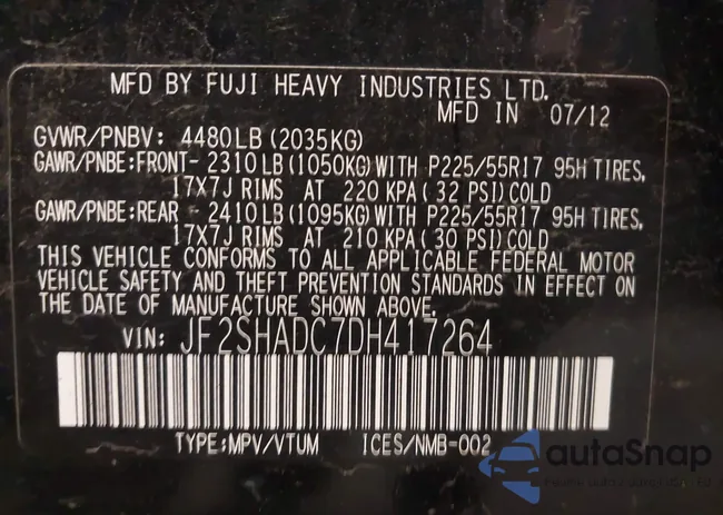 JF2SHADC7DH417264: 39560771