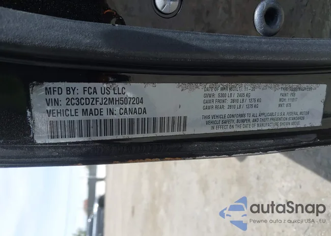 2C3CDZFJ2MH507204: 39562221