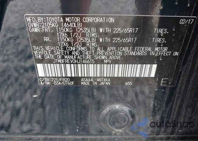 JTMBFREV0HJ146615: 39564703