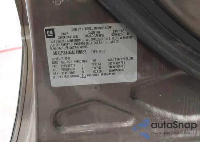 5GALRBED3AJ100682: 39570103