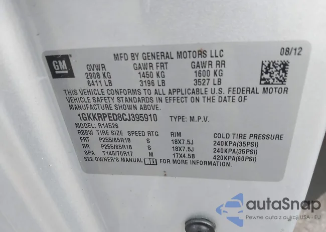 1GKKRPED8CJ395910: 39574416