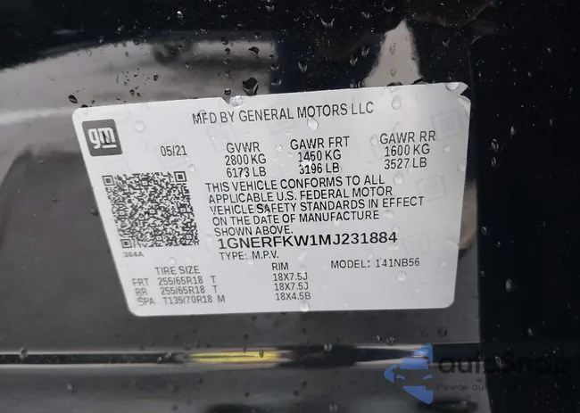 1GNERFKW1MJ231884: 39580787