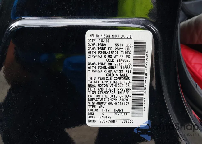 JN8CS1MW3HM412207: 39588620