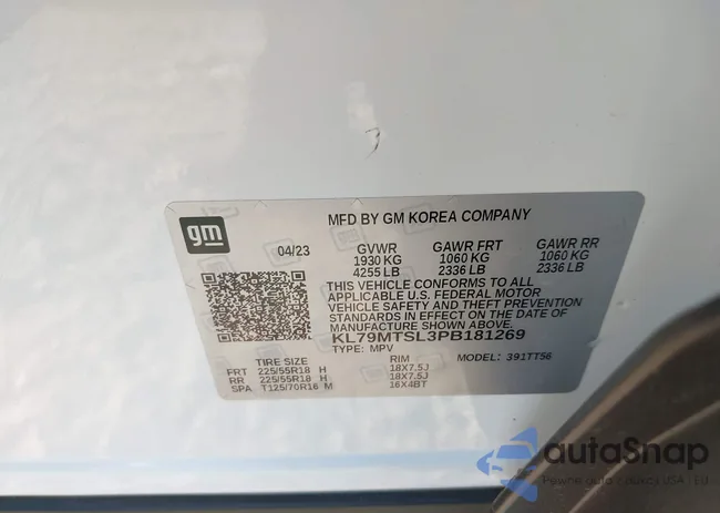 KL79MTSL3PB181269: 39589549