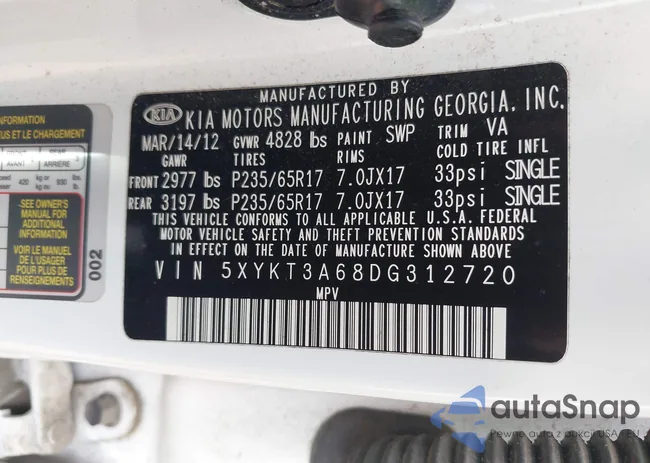 5XYKT3A68DG312720: 39589907