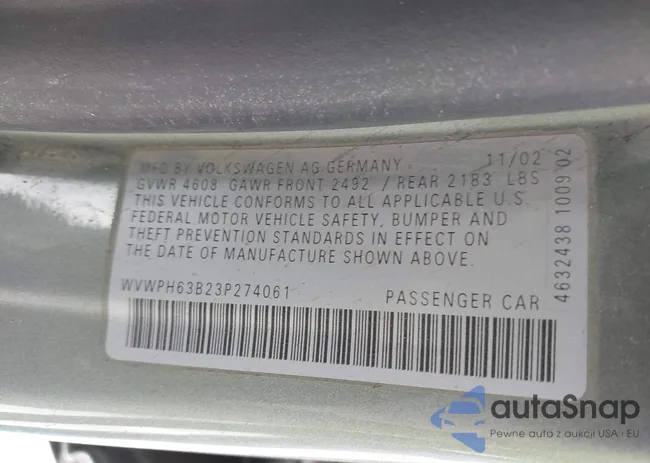 WVWPH63B23P274061: 39589251