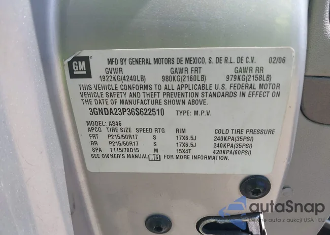 3GNDA23P36S622510: 39589344