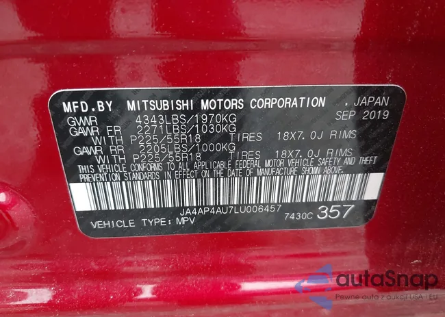 JA4AP4AU7LU006457: 39589374