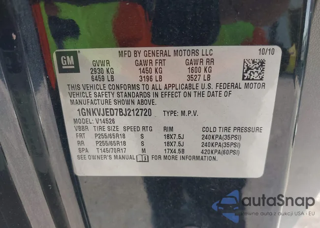 1GNKVJED7BJ212720: 39597360