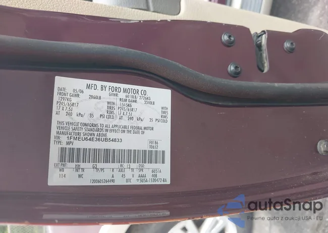 1FMEU64E36UB54833: 39599593