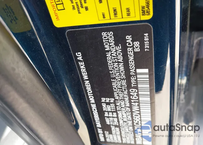 WBAVM1C56DVW41649: 39600949