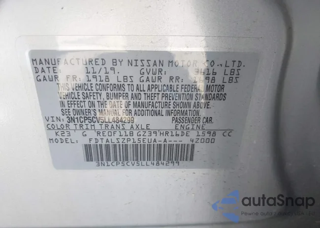 3N1CP5CV5LL484299: 39605555