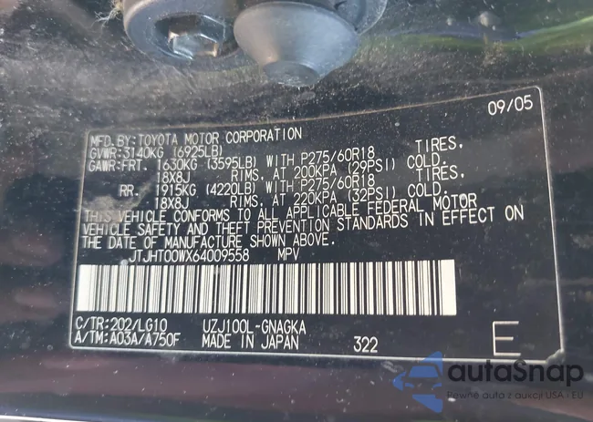 JTJHT00WX64009558: 39604877