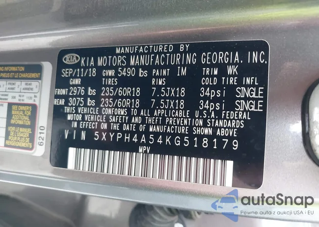 5XYPH4A54KG518179: 39609436