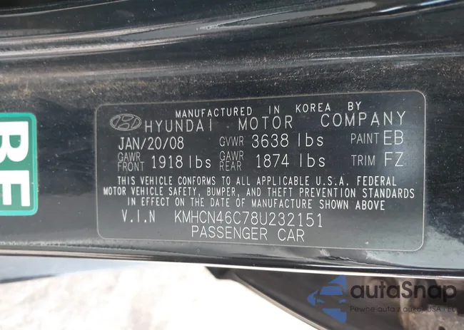 KMHCN46C78U232151: 39611259