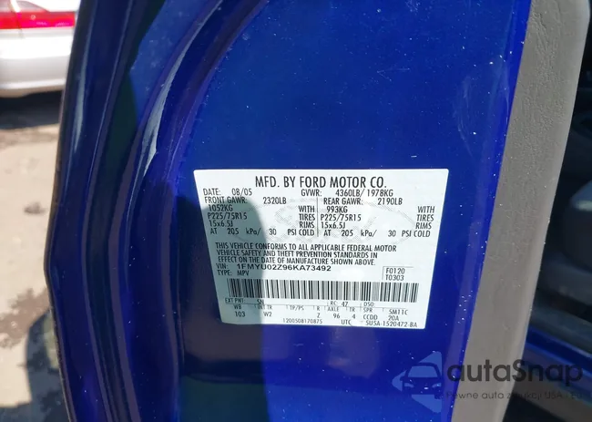 1FMYU02Z96KA73492: 39615190