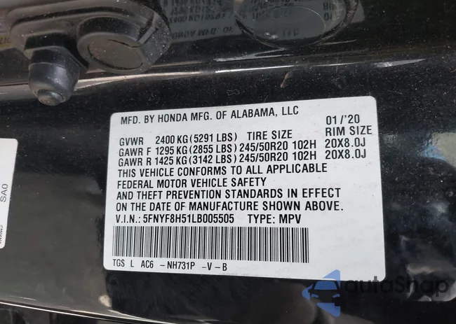 5FNYF8H51LB005505: 39616178