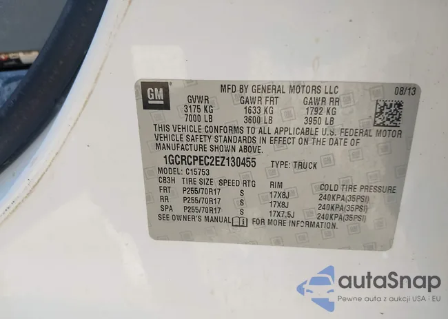 1GCRCPEC2EZ130455: 39621733