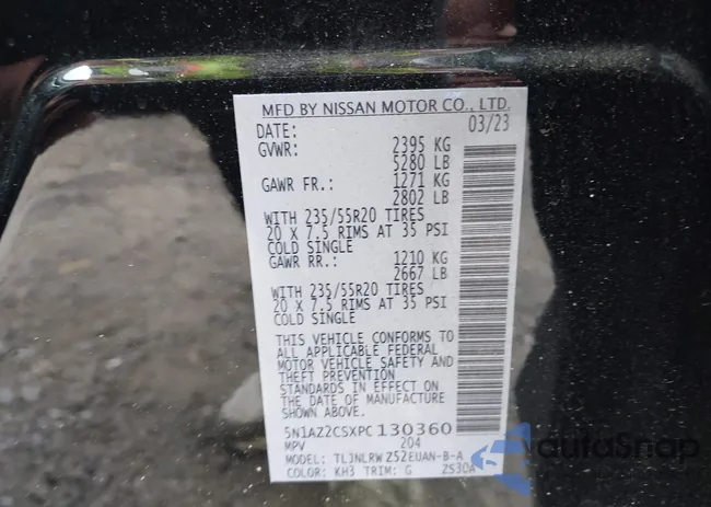 5N1AZ2CSXPC130360: 39633811