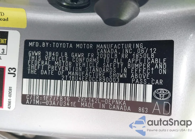 2T1BU4EE0CC890003: 39638479