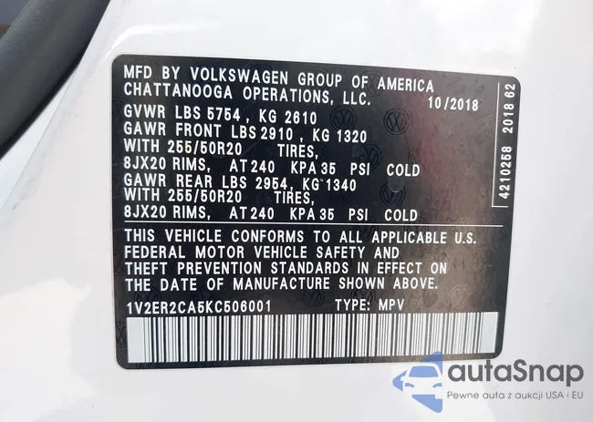 1V2ER2CA5KC506001: 39654877