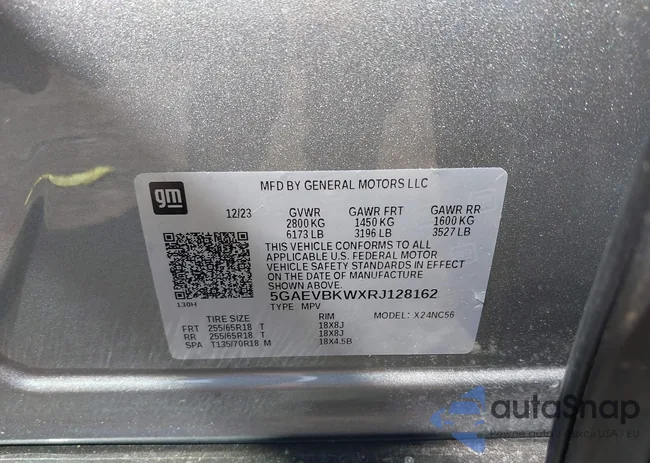 5GAEVBKWXRJ128162: 39656067